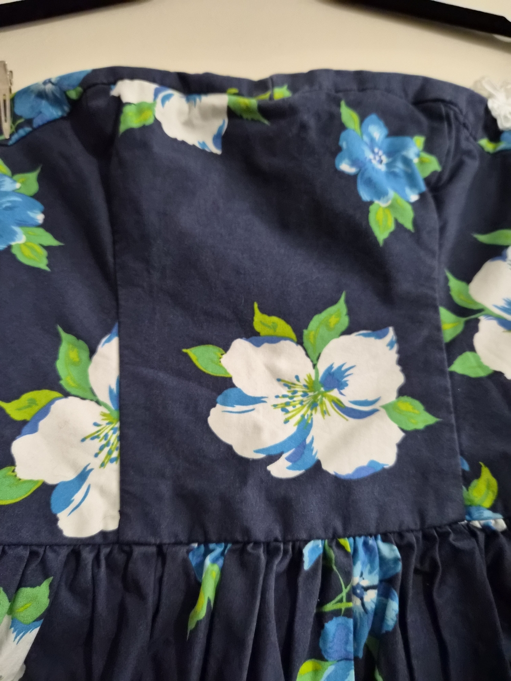 Holister Navy Floral Strapless Sundress with Blue & White Flowers - Picture 4 of 8